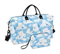 Cartoon Binturong Cielo Blu Decorativo Spalla Weekender Pernottamento Borsa Da Viaggio Tote Gym Bag con Cinghia Regolabile per Escursionismo Grande Capacità Bolsa para viajar en Avion de Mujer