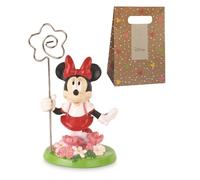 CARTOON Bomboniera portafoto Minnie Flower Disney statuina in Resina Smaltata 9 cm con Busta Articolo per Cerimonie e Feste