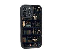 Cartoon Bookshelf Pattern TPU Phone Case for iPhone 16 15 14 13 12 Pro Max XR XS Plus, 3D Book Shelf Phone Case, Shockproof Non Slip Soft Silicone Protective Cover (14 PLUS,A)