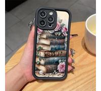 Cartoon Bookshelf Pattern TPU Phone Case - Vintage Bookshelf Phone Case foriPhone 16/15/14/13 Pro Max Series, for Men Women Book Lovers Gifts (for iphone16,Style F)