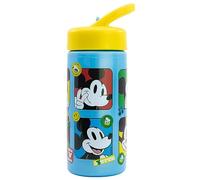 CARTOON Borraccia con beccuccio ripiegabile Topolino Disney bottiglia per bambini in plastica riutilizzabile BPA Free 410 ml