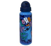 Borraccia Disney Stitch in alluminio con cannuccia bottiglia blu 550 ml accessorio per bambini