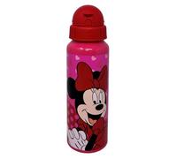 CARTOON Borraccia in alluminio con cannuccia Minnie Mouse Disney bottiglia 550 ml accessorio per bambini