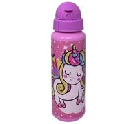 CARTOON Borraccia in alluminio con cannuccia Unicorno bottiglia 550 ml accessorio per bambini