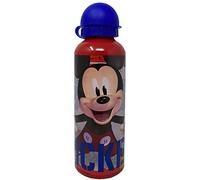 CARTOON Borraccia in alluminio per bambini, BPA Free, bottiglia con ciuccio, beccuccio, capacità 500 ml (TOPOLINO, blu)