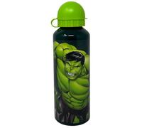 CARTOON Borraccia per bambini in alluminio bottiglia da 500 ml con beccuccio (Hulk, verde scuro)