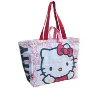 CARTOON Borsa mare Sanrio Hello Kitty shopper con manici e tracolla con chiusura zip borsa a spalla da spiaggia