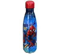 CARTOON Bottiglia termica in acciao inossidabile con tappo svitabile, borraccia termica in acciaio inox per bambini ragazzi, 500 ml (Spiderman, rosso)