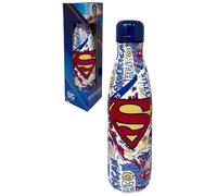 CARTOON Bottiglia termica Superman bianco in acciao inossidabile con tappo svitabile, borraccia 500 ml in acciaio inox per bambini ragazzi