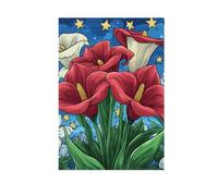 Cartoon Calla Lily Colorful 4th Of Luglio Independence Day bandiere decorative esterne banner di Pasqua per la decorazione esterna 28x40 double sided