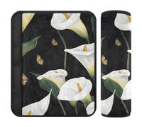 Cartoon Calla Lily Flower Nero 2 Pack Cintura Alert Covers Stop cintura di sicurezza taglio nel collo per Auto forro para cinturon de seguridad