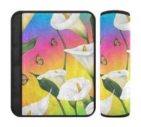 Cartoon Calla Lily Flower Rainbow 2 Pack seggiolino auto cintura spalla pad più comfort guida per camion Protector para cinturón de carro