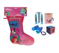 CARTOON Calza della befana con Accessori Stitch e Angel Disney calzettone con 4 Giochi per Bambini, Stitch Rosa