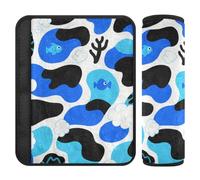 Cartoon Camouflage Albero Blu 2 Pack Cintura di Sicurezza Pad Stop Cintura di Sicurezza Taglio nel Collo per Auto Protector para cinturón de carro