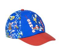 CARTOON Cappello Sonic con Visiera per Bambini Berretto Estivo Blu con Chiusura a Strappo Regolabile 100% Poliestere