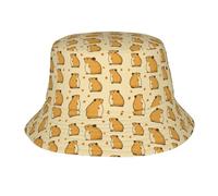 Cartoon Capybara Fall Leaves Donna Uomo Cappello da Sole Classico Cappelli A Secchiello Pieghevole Bucket Hat per Caccia Trekking Spiaggia All'Aperto