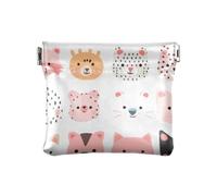Cartoon Carino Animale Viso Moda Piccolo Cuoio Coin Purse Decorativo Mini Sacchetto di Trucco per le Donne de Tela para Mujer