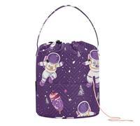 Cartoon Carino Bianco Astronauta Pianeta Crochet Tote Portatile Uncinetto Organizzatore Uncinetto per Supporto Ago agujas de Crochet para tejer