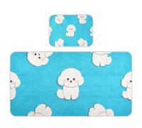 Cartoon Carino Bianco Bichon Frise Cane di Raffreddamento Materasso Del Bambino peraining 28 "x 52" assorbente Bed pad per Baby & Toddler