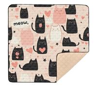 Cartoon Carino Bianco Nero Gatti Rosa Morbido Spessore Spessore Tappetino da Gioco per Bambino per Pavimento Un Pezzo Pieghevole Neonato Tappetino Da Gioco Per Neonati Neonati Bambini Bambini, 127 x