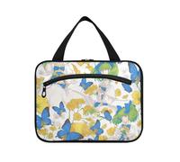 Cartoon Carino Blu Farfalla Elfo Appeso Viaggio articoli da toeletta Borsa con gancio, Designer Espandibile Cura della Pelle Borsa per Accessori Must Haves Gym estuches para maquillaje L