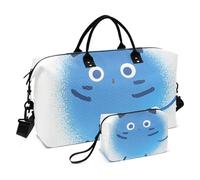 Cartoon Carino Blu Mostro Decorativo Grande Viaggio Duffel Bagaglio Palestra Sport Carry con Cinghia Regolabile per Viaggi di Lavoro Pieghevole bolsas de para Mujer