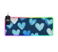 Cartoon Carino Blu San Valentino Amore Wirel Ricarica Glowing Big Mouse pad Gioco incandescente 89,9 x 40,6 cm Tappetino per mouse tappetino caricabatterie