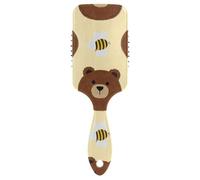 Cartoon Carino Brown Bear and Bee carino massaggio spazzola per capelli Progettato massaggio spazzola per capelli corti con manico ergonomico cepillo para cabello de mujer