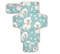 Cartoon Carino Cane Dolce Bianco Riutilizzabile Baby Pee Pads con Tasca in Tessuto Fasciatoio Pad Portatile Leggero e Pieghevole Cambiador de pa?ales para Bebes