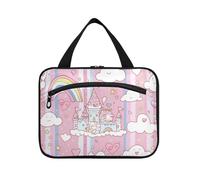 Cartoon Carino Colorato Favola Castello Appeso Viaggio Toiletry Borse con gancio, Designer Essenziali Articoli da toeletta Borsa per Viaggiatore Viaggio kit de para Mujer L