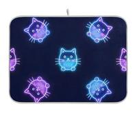 Cartoon Carino Colorato Fluorescente Neon Cat Riutilizzabile Piatto Mat 18x24 Rettangolo Grande Rack opaco Decorativo Home Decor Essentials