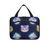 Cartoon carino colorato fluorescente neon tigri appeso borsa per gli uomini con gancio, designer Essentials Bag con scomparti per le donne che viaggiano bagno bolso para maquillaje L