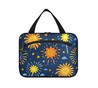 Cartoon carino colorato fuochi d'artificio appeso grande trucco borsa con gancio, designer chic cosmetico trucco borsa per viaggio must have crociere Bolsa para guardar maquillaje L