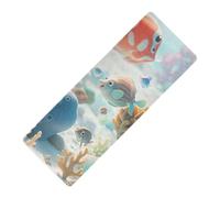 Cartoon Carino Colorato Pesce Corallo Stampato Pieghevole Yoga Mat Gomma Naturale Antiscivolo, con Yoga Mat Bag Carrier Tapete para ejercicio 180x66 cm per l'esercizio