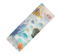 Cartoon Carino Colorato Pesce Corallo stampato stuoie di yoga in gomma naturale sfusa antiscivolo, con tappetino da yoga tapete para ejercicio 71x26 pollici per palestra
