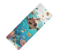 Cartoon Carino Colorato Pesce Corallo stampato tappetino yoga antiscivolo gomma naturale antiscivolo, con borsa per il trasporto tapete para ejercicio 71x26 pollici per gli uomini