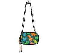 Cartoon Carino e Colorato Dinosauri Piccola Borsa Crossbody Uomini Trendy con Slot per Carte di Credito Messenger Bag Crossbody Fai una passeggiata bolsa para mujer