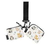 Cartoon Carino e Colorato Volpi Organizzatori di Denaro Delle Donne Sottile Staccabile Cerniera Portafoglio Coin Bag con Cerniera Tasca per le Donne 2 Pz estuches para tarjetas de credito