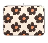Cartoon Carino Fiori Marroni Resistente Al Calore Contatore stuoia di asciugatura Stuoia del piatto Stuoia di essiccazione Cucina stuoia Grande 18 x 24