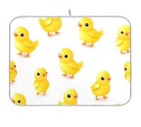 Cartoon Carino Giallo Pollo Cucina Piatto Asciugatrice Piatto Scolapiatti Vassoio Stuoia di essiccazione Cucina stuoia Grande 18 x 24
