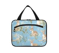 Cartoon Carino Marrone Canguro Blu Cielo Appeso Borse per Viaggiare con Gancio, Designer Impermeabile Trucco Organizer Bag per Viaggiatore Crociere Bolsa para guardar maquillaje L