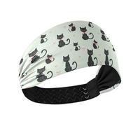 Cartoon Carino Nero Gatto Antiscivolo panno fasce per le donne Elastiche fasce per il sudore per Ciclismo Yoga basket cintas para el pelo de mujer