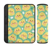 Cartoon Carino Pollo Giallo Verde 2 Pack seggiolino auto Collo Supporto Rilascio Stress al collo e alle spalle per Sedan Protector para cinturón de carro