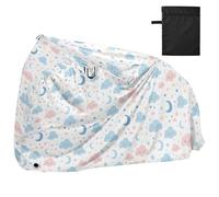 Cartoon Carino Rosa Blu Nuvola Luna Copertura Della Bici Impermeabile Esterno con Fori di Blocco Resistente ai raggi UV Indoor Outdoor Storage Copertura Pioggia Adatto per La maggior parte delle