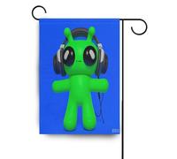 Cartoon Carino Verde Alieni Ascolto Musica all'aperto giardino bandiere Ringraziamento banner per la decorazione del giardino 28x40 double sided