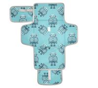 Cartoon Carino Verde Robot Riutilizzabile Pannolino Pad Fasciatoio con Tasca in Tessuto Portatile Fasciatoio Fasciatoio Leggero e Pieghevole Cambiadores de pa?ales para Bebes
