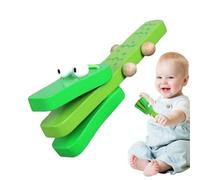 Cartoon Castanet Clapper - Wooden Crocodile Rhythm Instrument Educational Toy, Durable Handheld Percussion Design, Easy Grip Handle | Kids Classroom Music Learning Party Favor Fun Activity