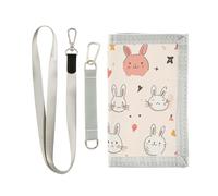Cartoon Childish Bunny Carino Rosa piega portafoglio regali cool unico trifold portafoglio per gli uomini con cordino, cartone animato, infantile, coniglietto, carino, rosa, 1 size, Moda