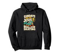 Cartoon Christian Roller Skater Domeniche Sono per Gesù e Felpa con Cappuccio
