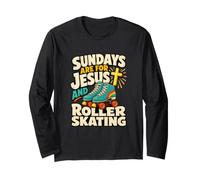 Cartoon Christian Roller Skater Domeniche Sono per Gesù e Maglia a Manica